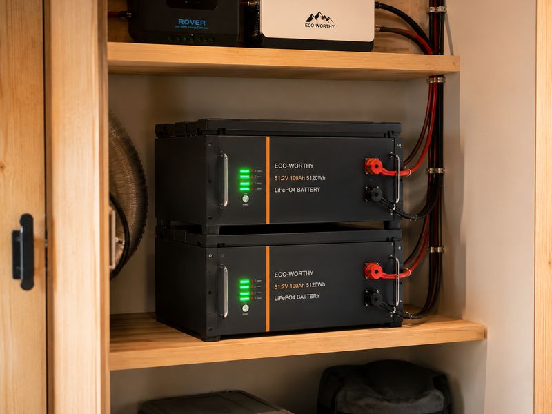 LiFePO4 battery bank installation